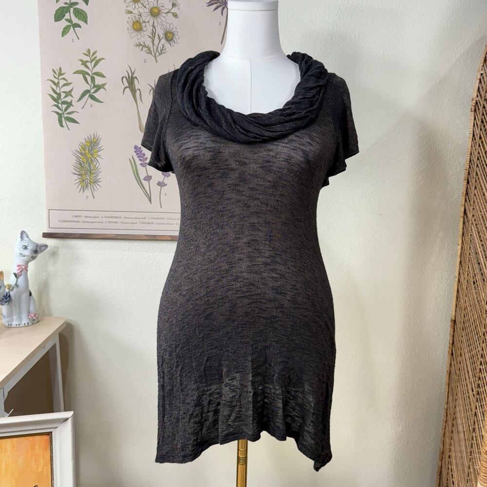 90s Y2k Sheer Asymmetric Mini Dress Tunic Top Indie Sleaze Fairy Grunge Trashy L